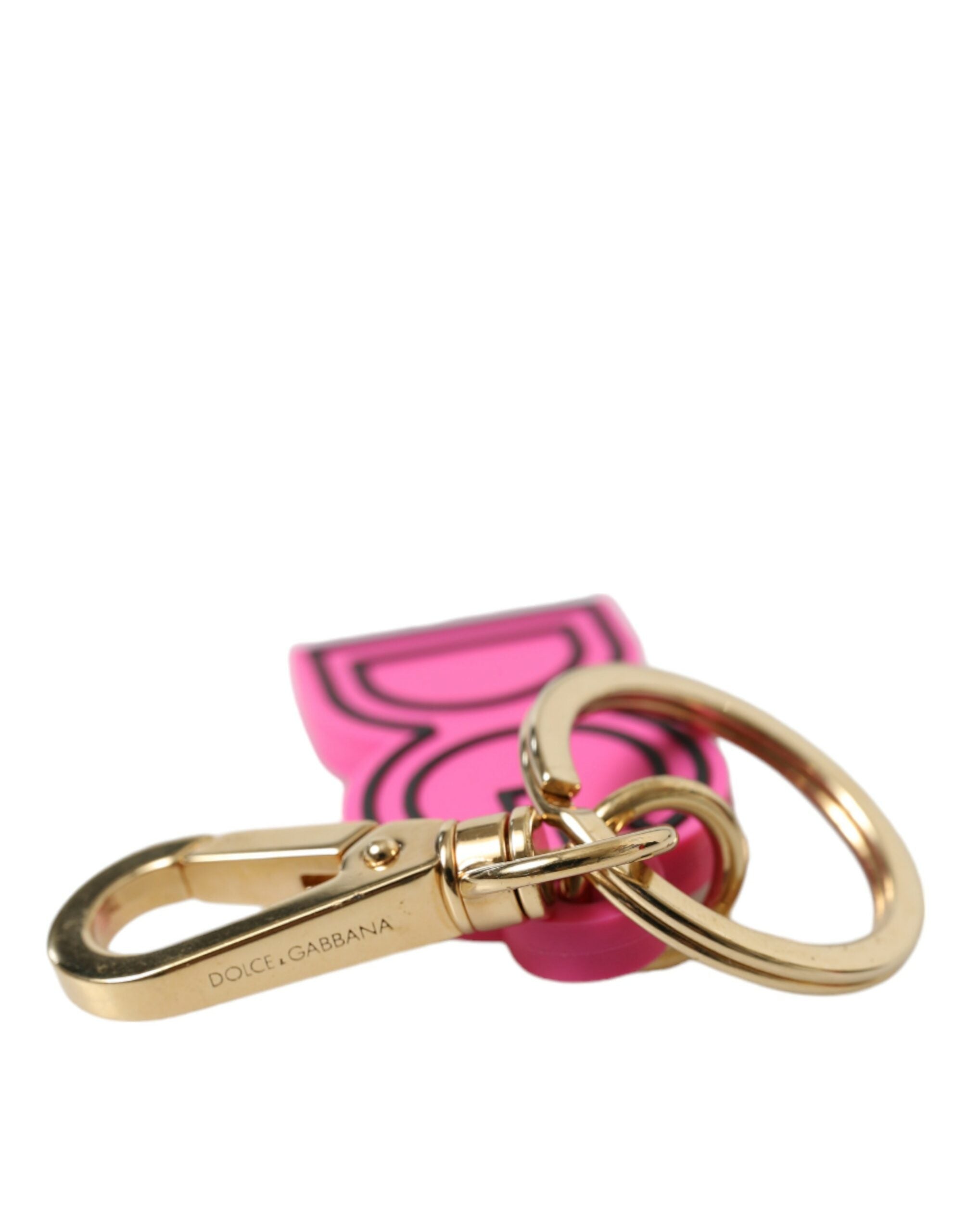 Chic gold and pink logo keychain