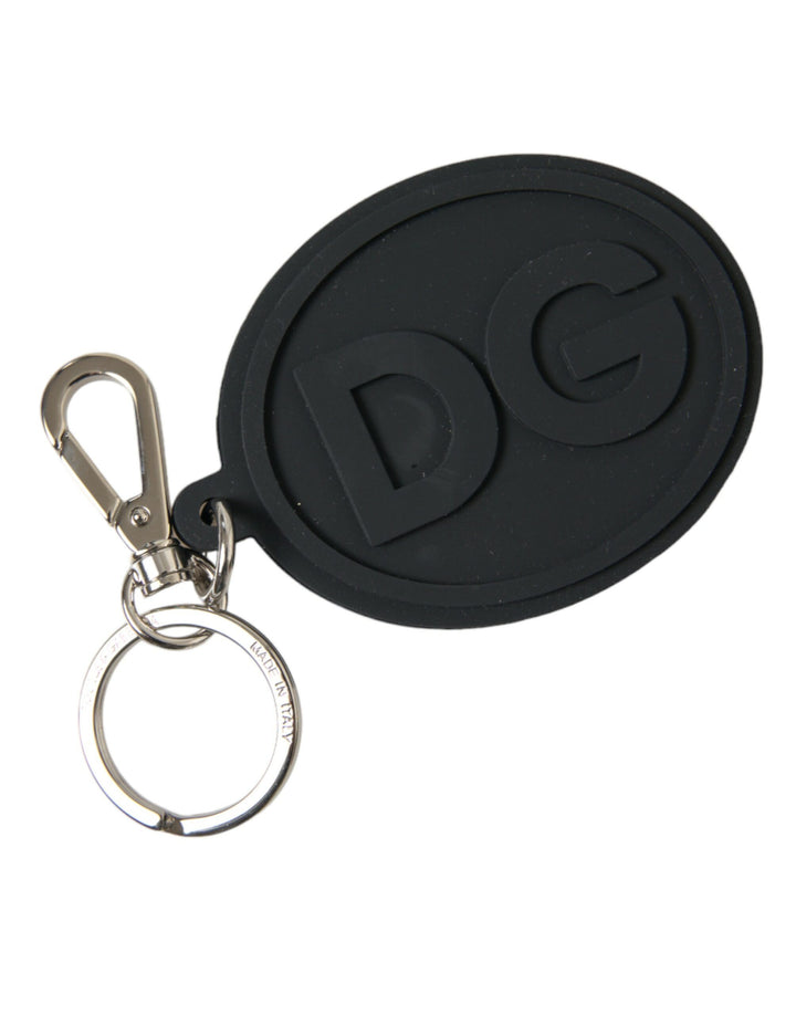 Chic black and silver logo keychain