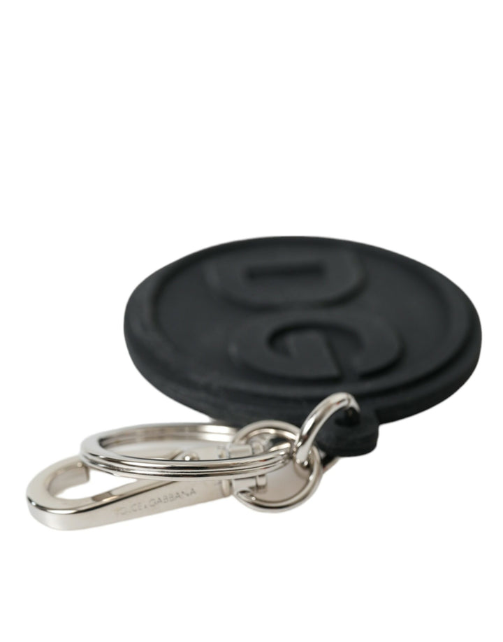 Chic black and silver logo keychain
