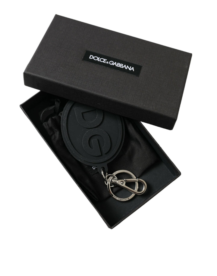 Chic black and silver logo keychain