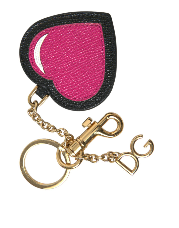 Stunning gold and pink leather keychain