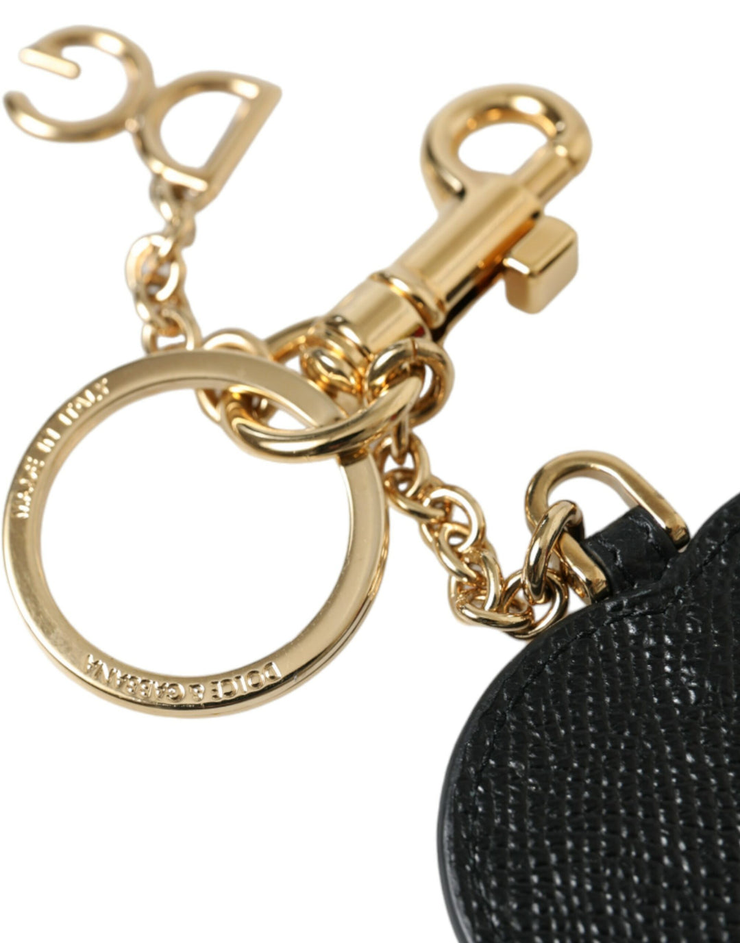 Stunning gold and pink leather keychain