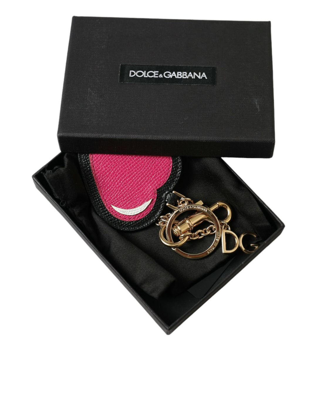 Stunning gold and pink leather keychain