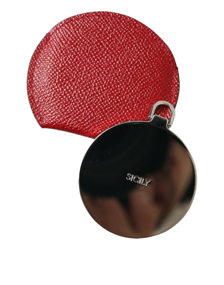 Elegant red leather mirror holder