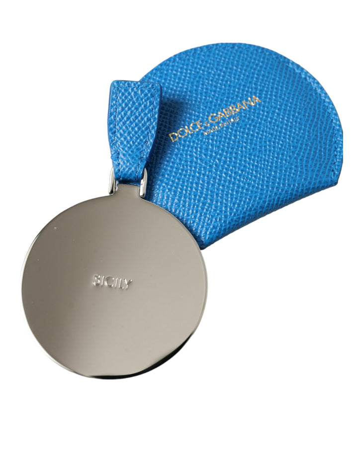 Elegant blue leather mirror holder