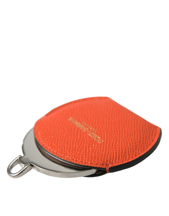 Elegant orange leather mirror holder