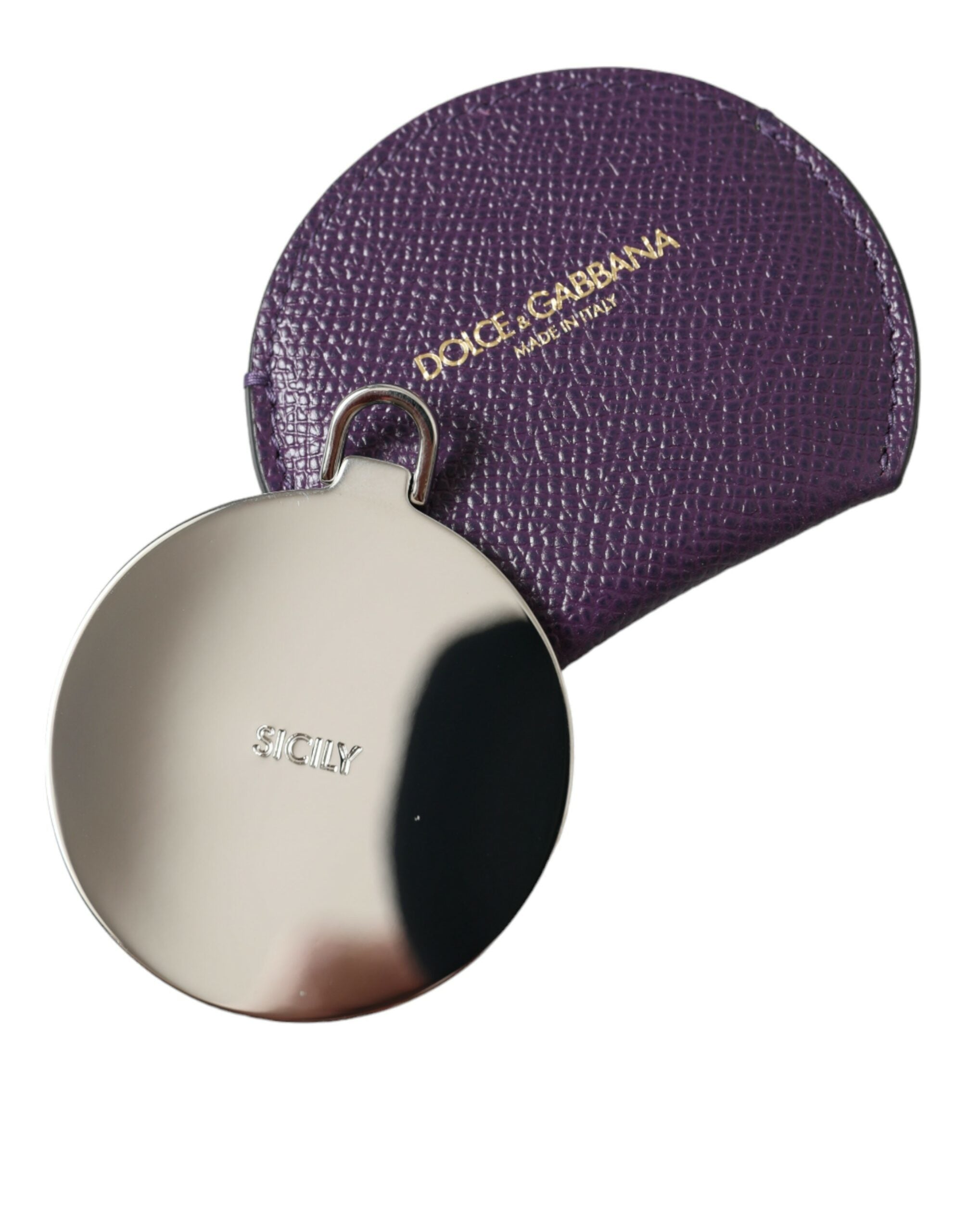 Elegant purple leather mirror holder