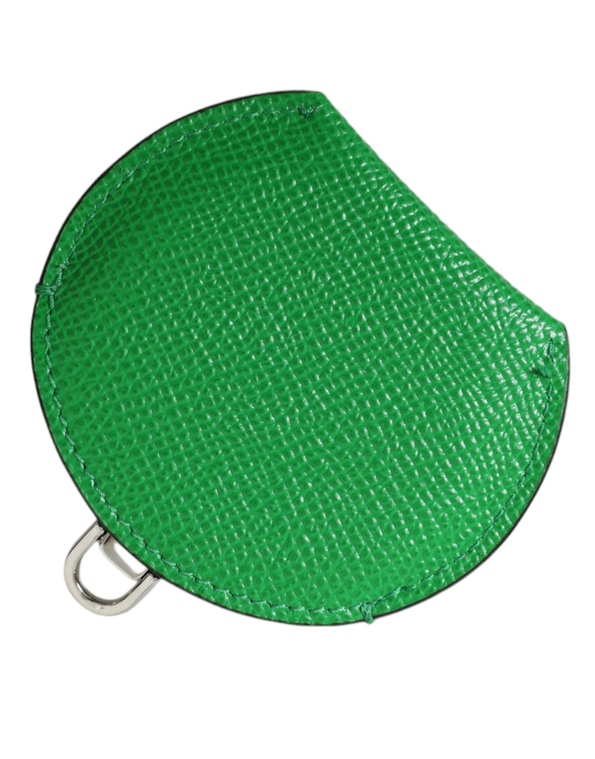 Emerald-colored leather hand mirror holder