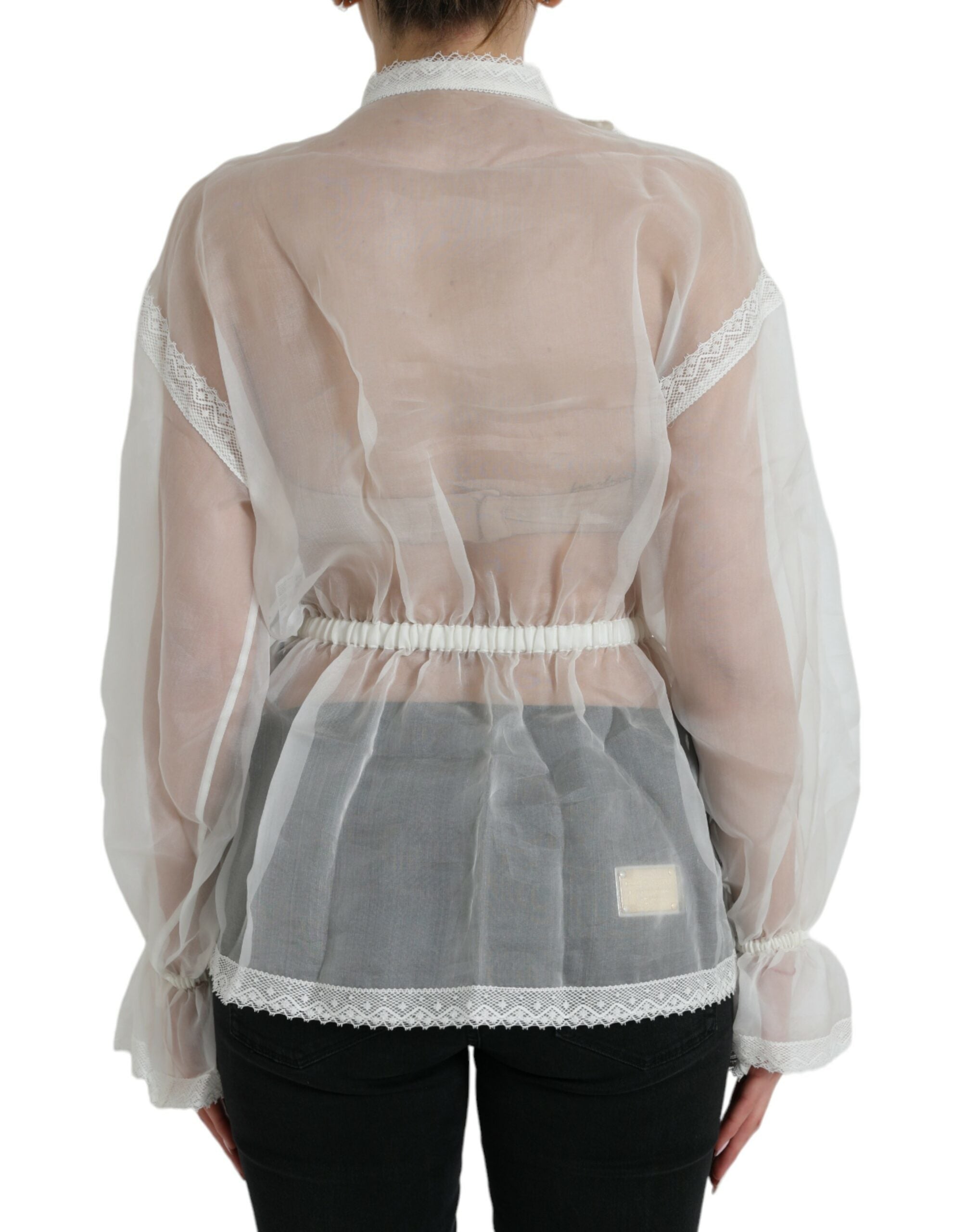 Elegant silk blend blouse with long sleeves
