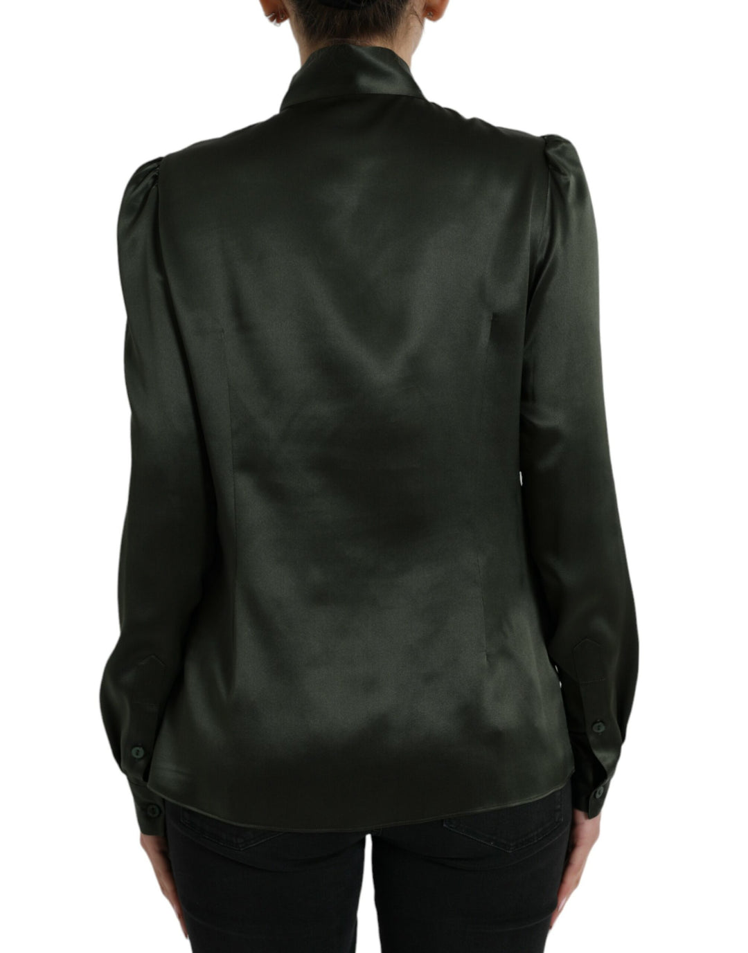 Elegant silk blouse with ascot collar