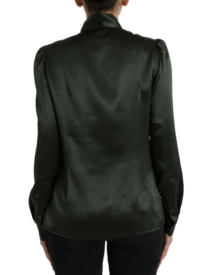 Elegant silk blouse with ascot collar