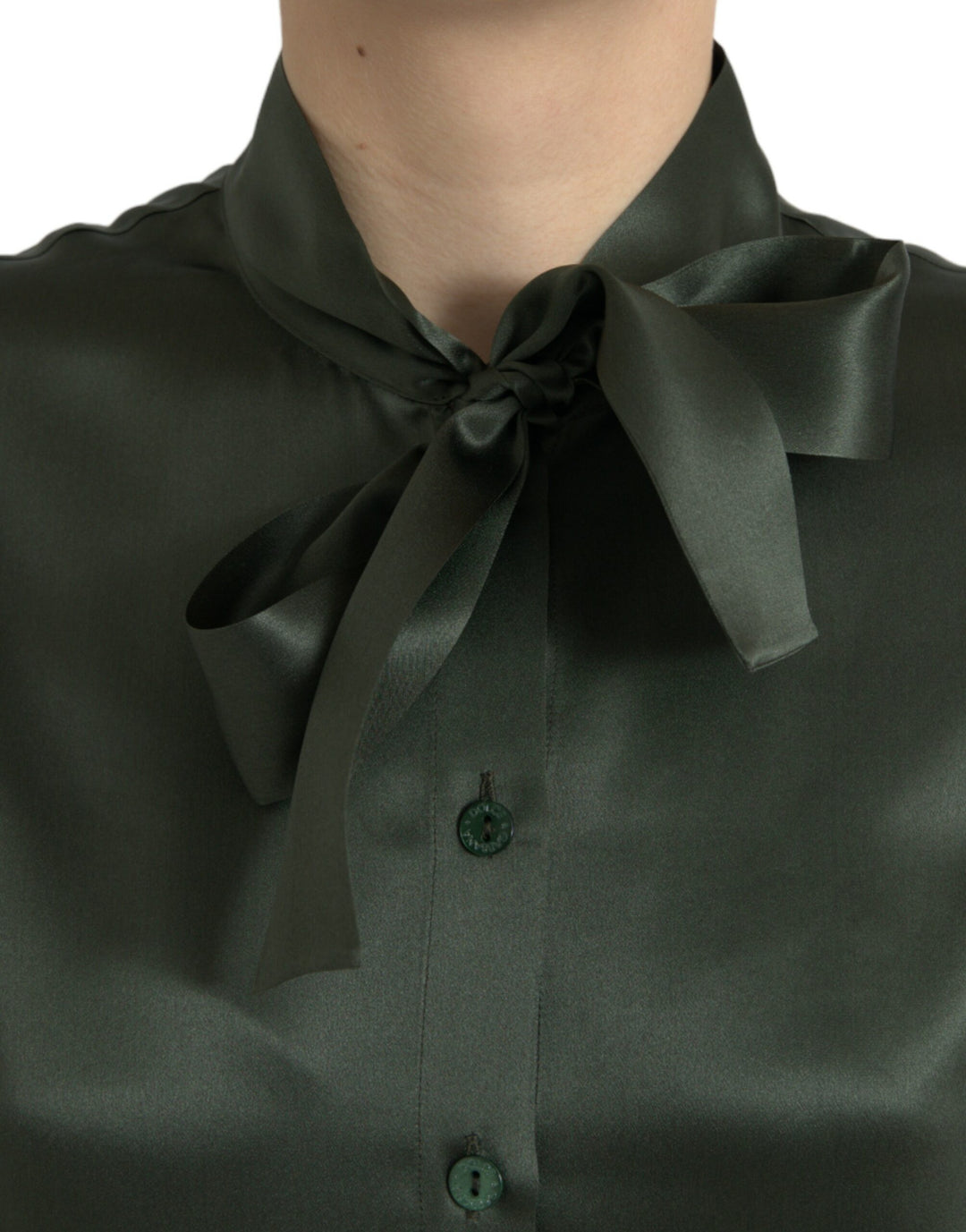Elegant silk blouse with ascot collar