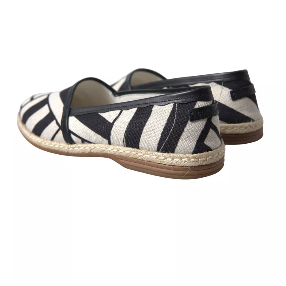 Elegant espadrilles made of striped leather