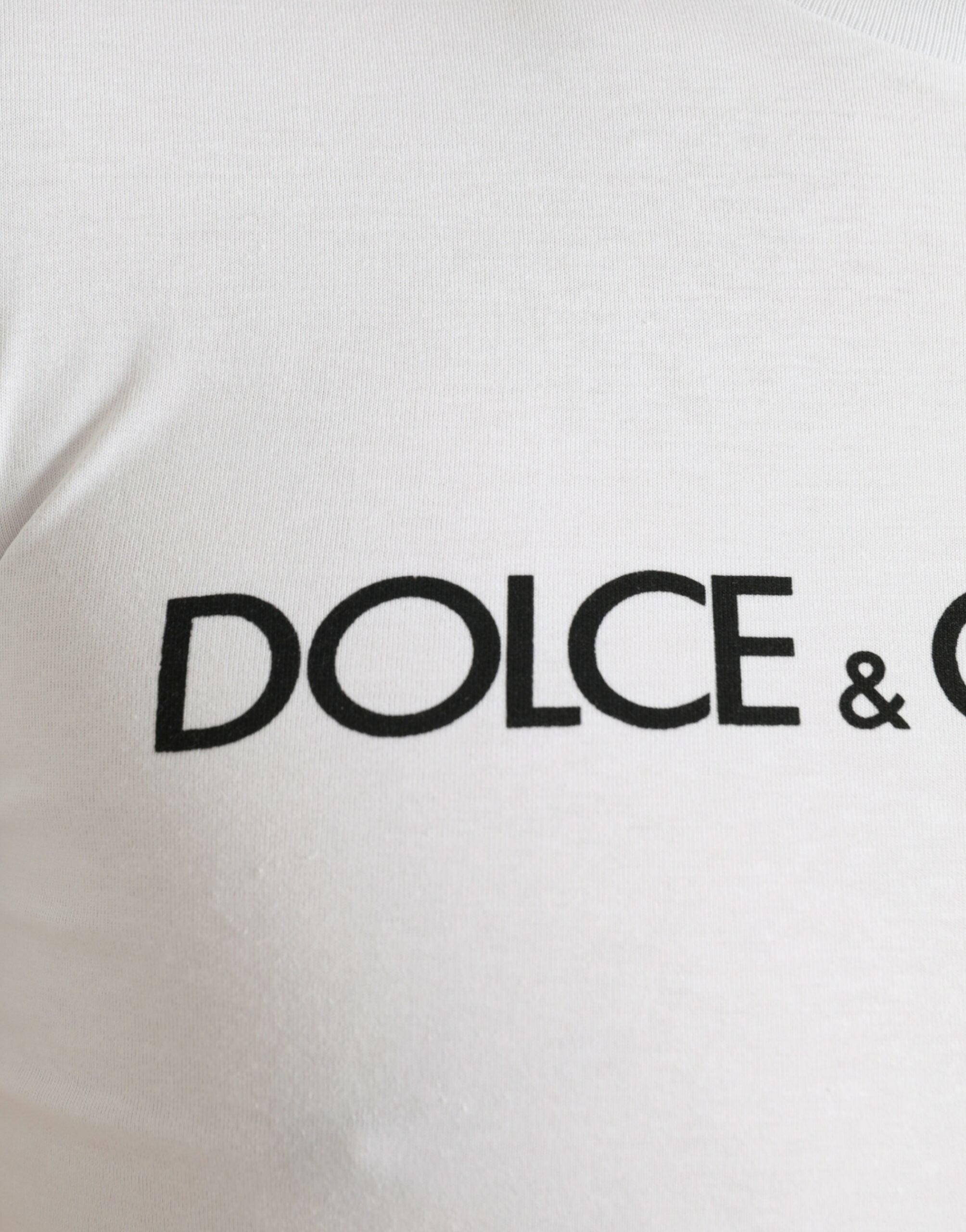 Elegant white logo round neck t-shirt