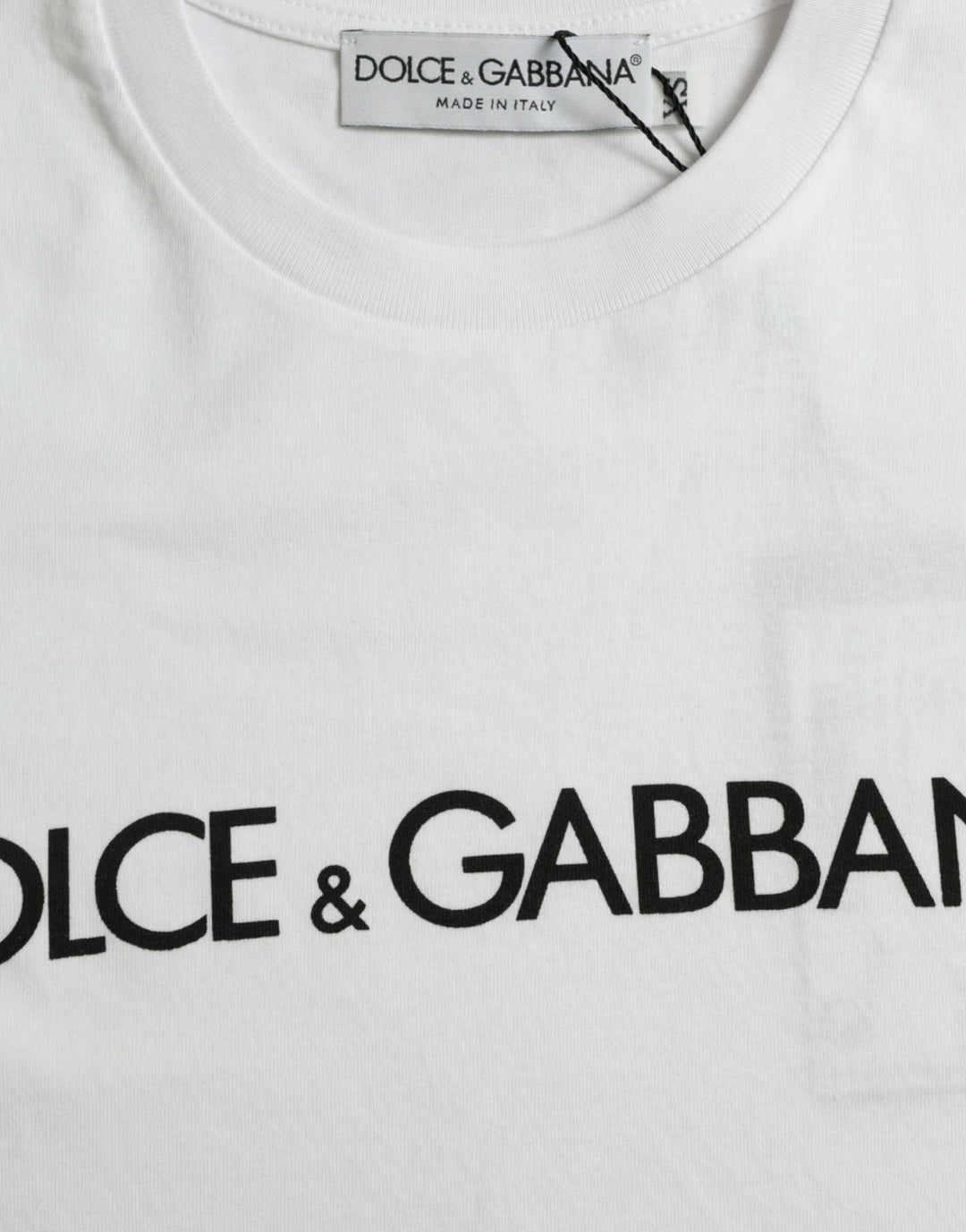 Weißes T-Shirt mit Rundhalsausschnitt und Logodruck aus Baumwolle