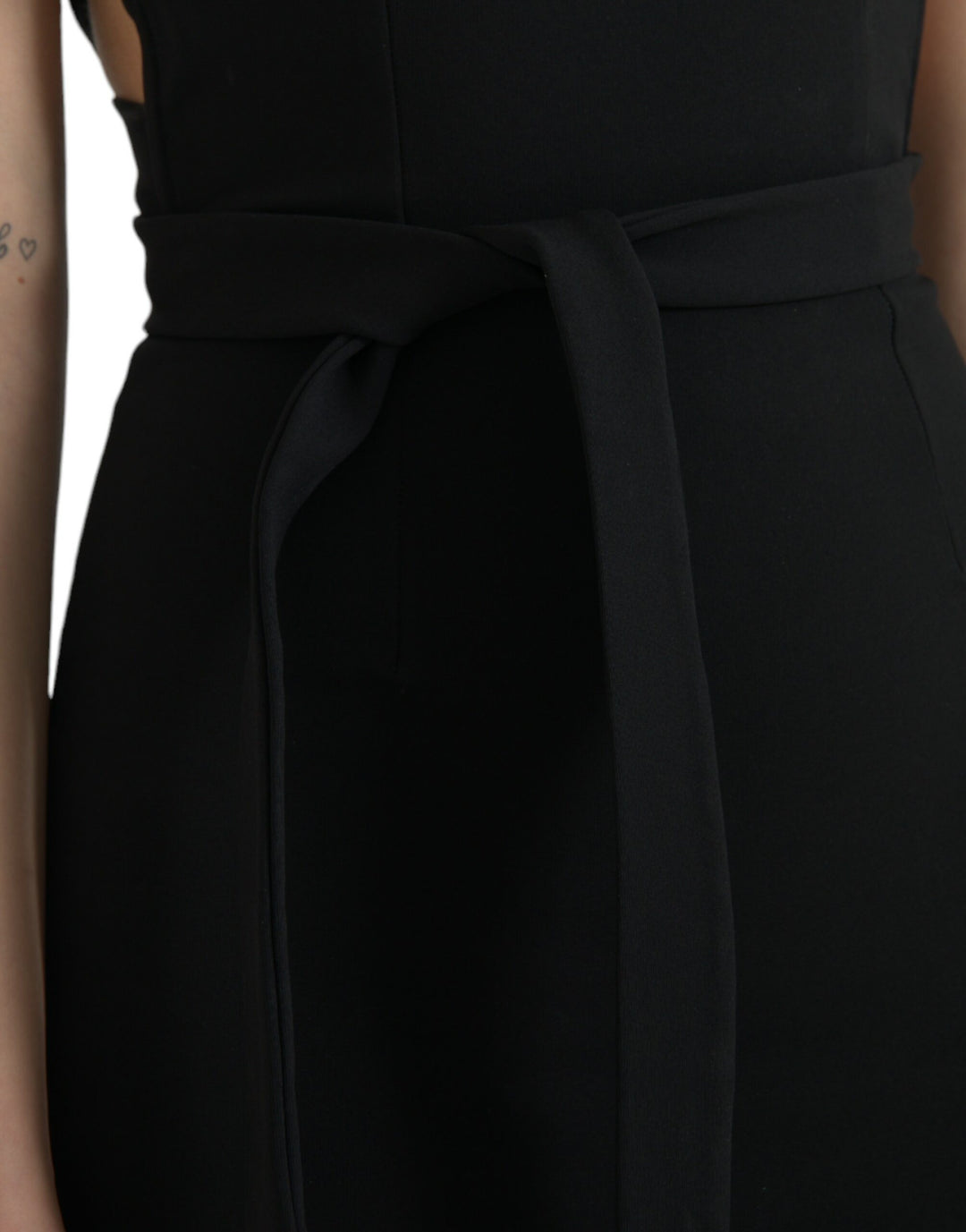 Elegant black sheath dress midi dress