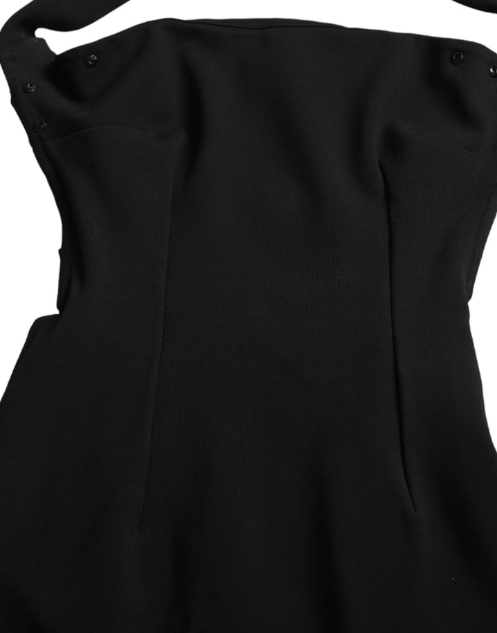 Elegant black sheath dress midi dress