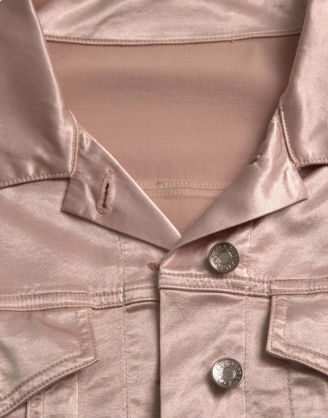 Elegant pink cropped denim jacket