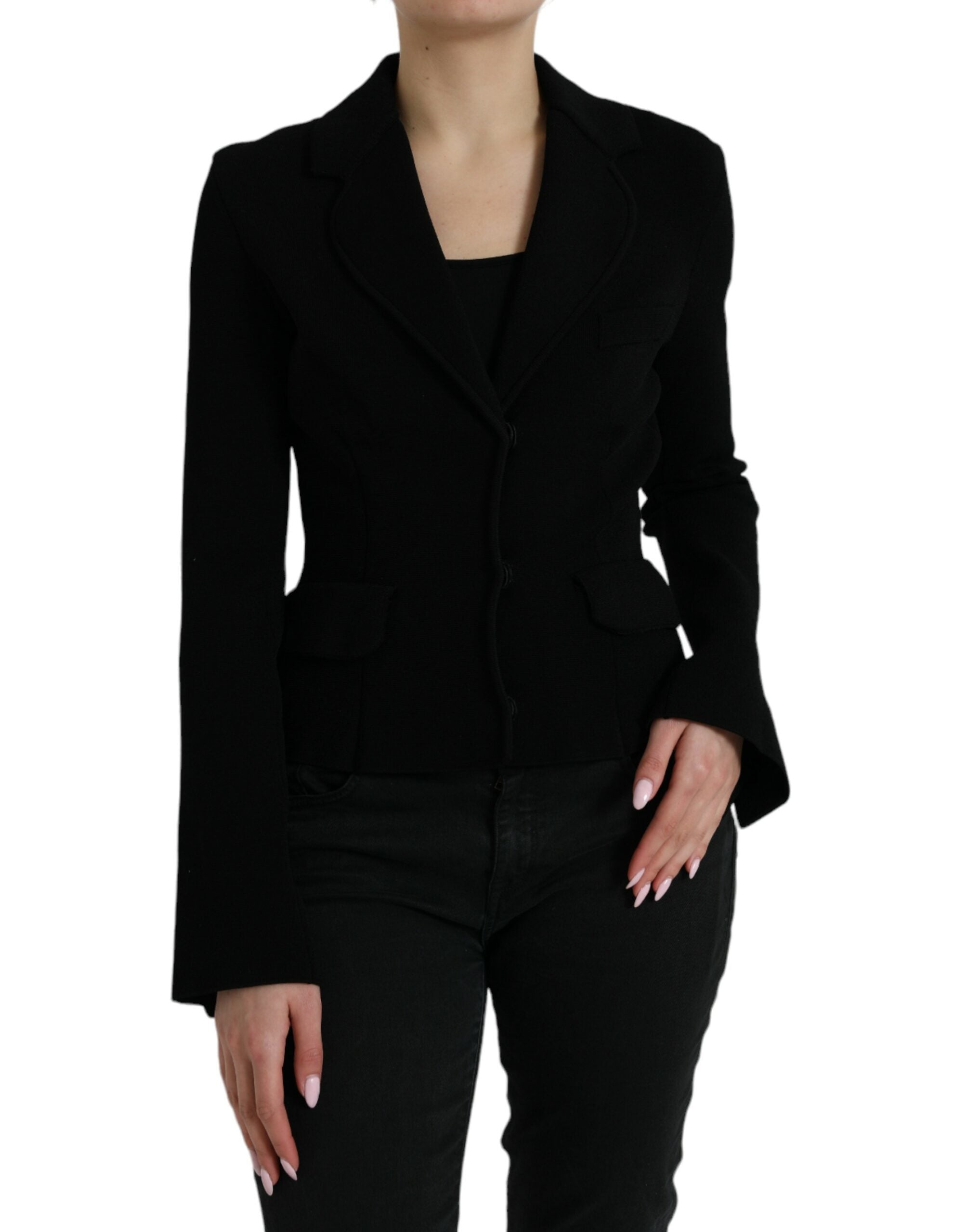 Elegant black designer blazer for women