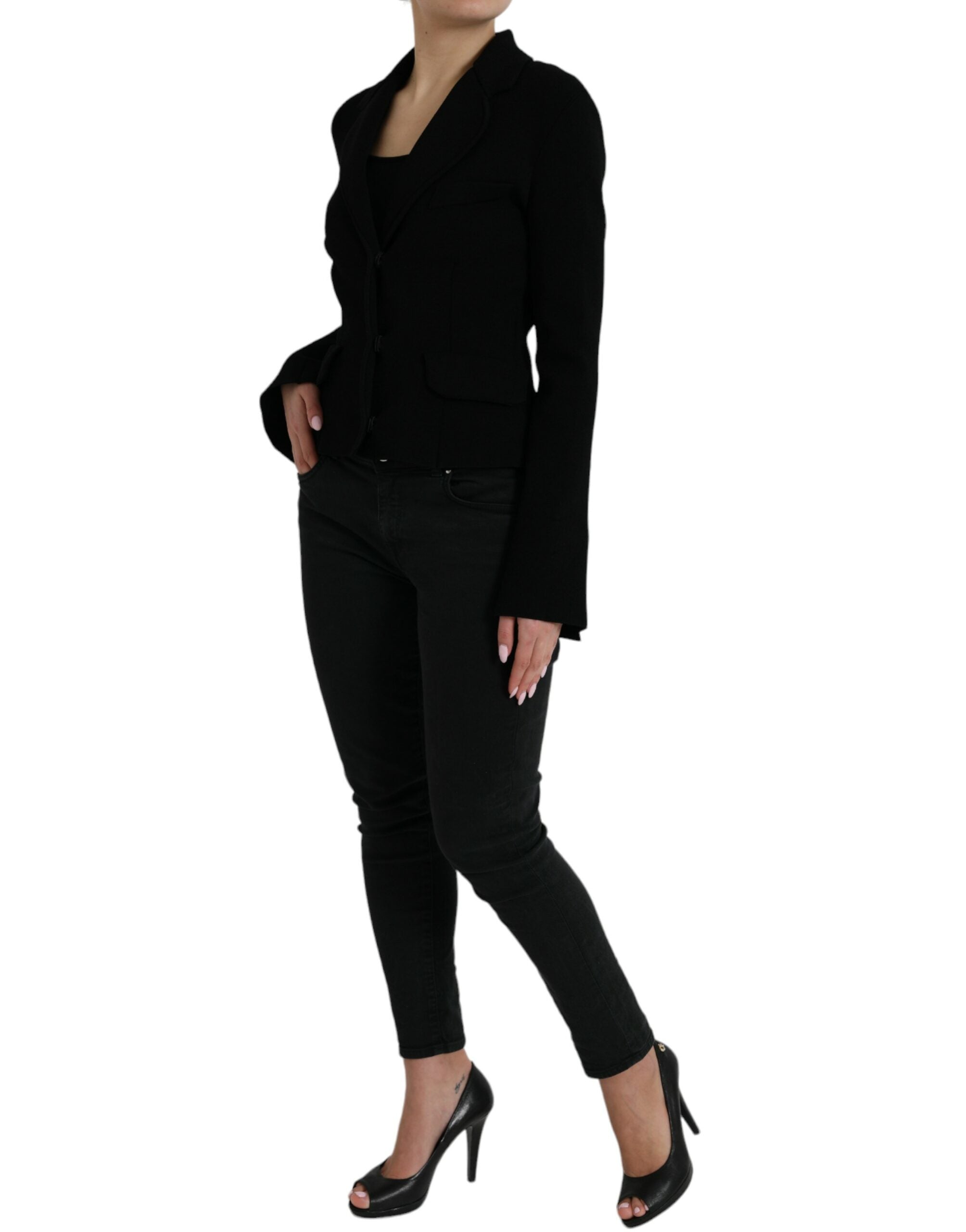 Elegant black designer blazer for women
