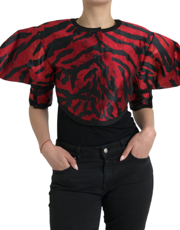Elegant coat jacket with animal print