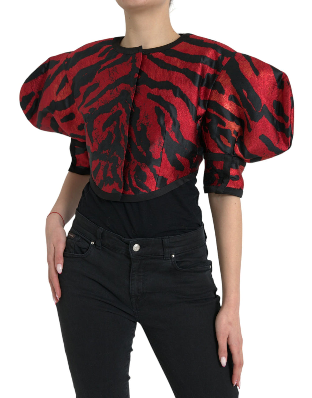 Elegant coat jacket with animal print