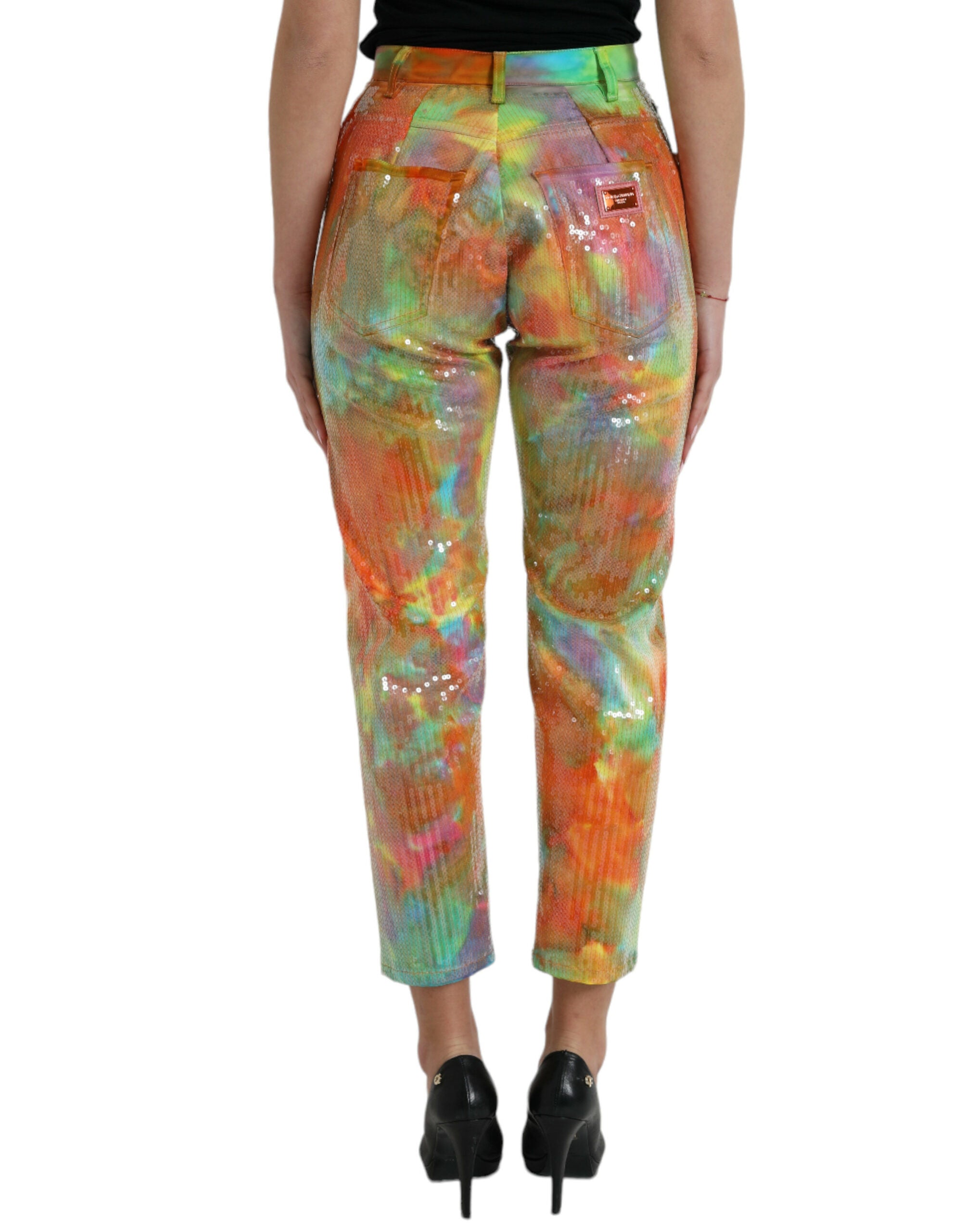 Multicolor high-waisted trousers
