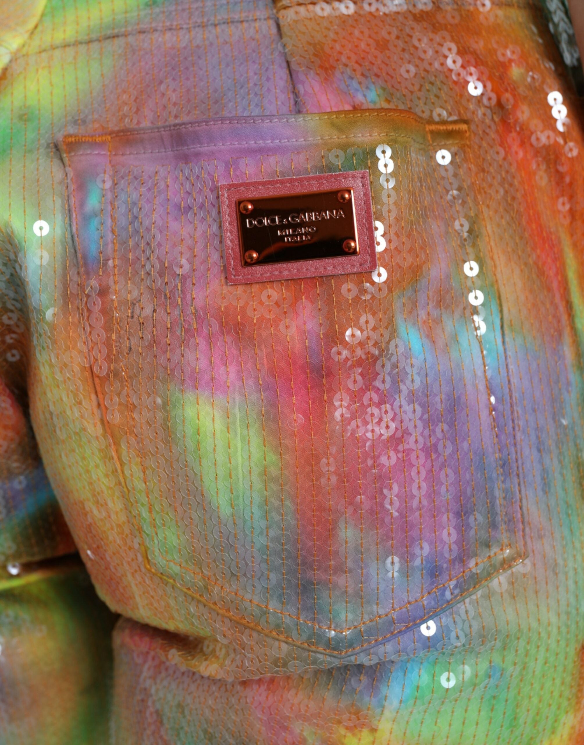 Multicolor high-waisted trousers
