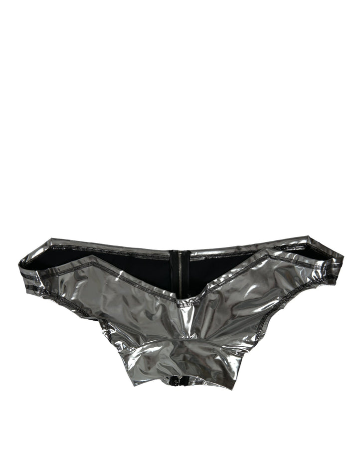 Silbernes Eleganz-Top mit Reißverschluß