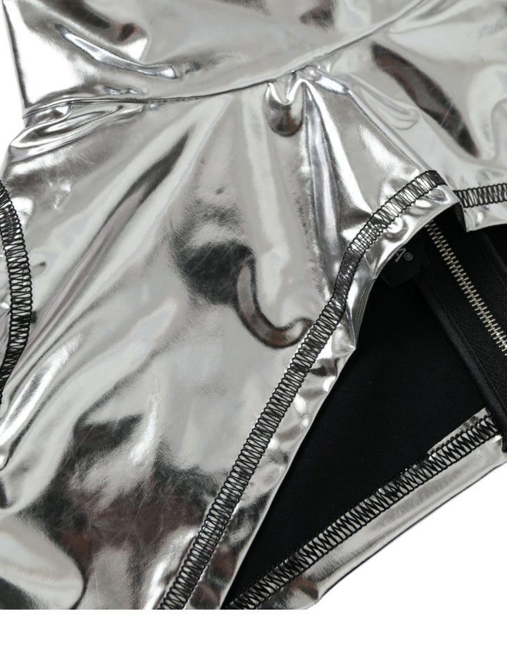 Silbernes Eleganz-Top mit Reißverschluß