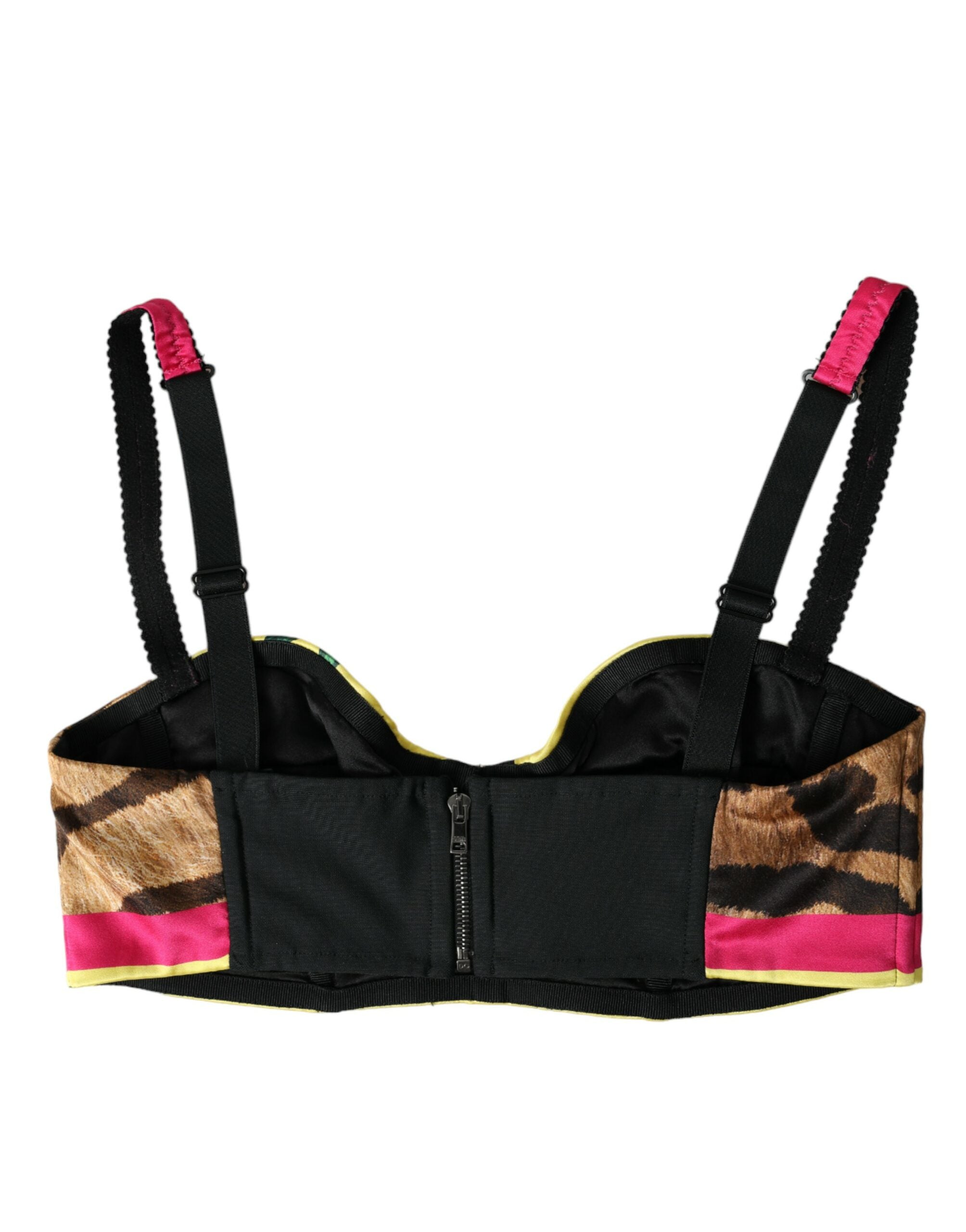Floral silk blend bustier crop top