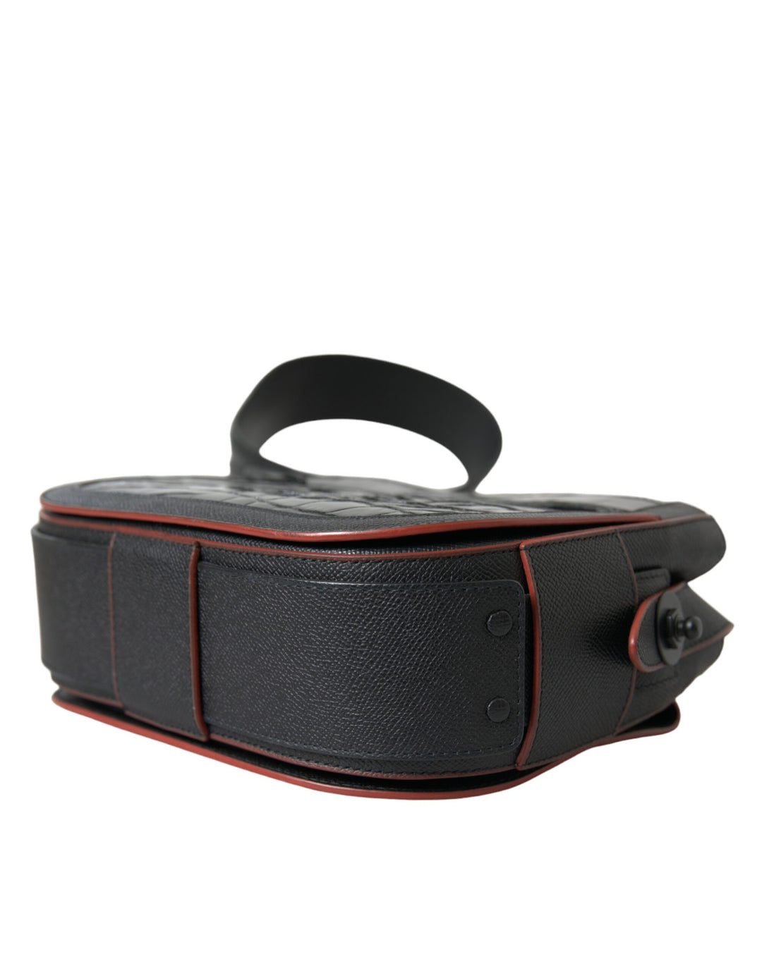 Schwarze Exotenleder Schulter Crossbody Kameratasche