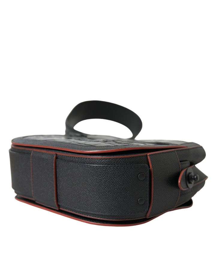 Schwarze Exotenleder Schulter Crossbody Kameratasche