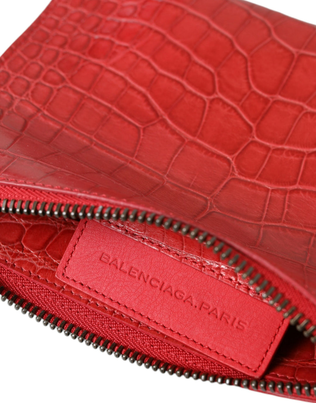 Exotische rote Alligatorleder Clutch