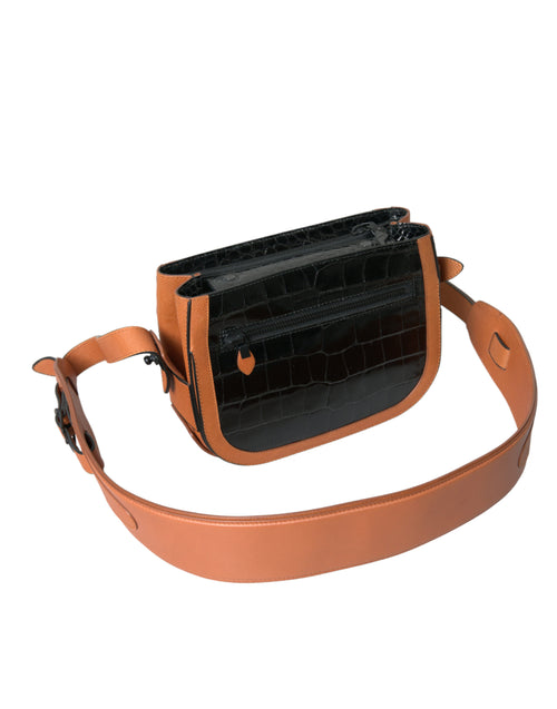 Elegant camera bag made of crocodile leather
