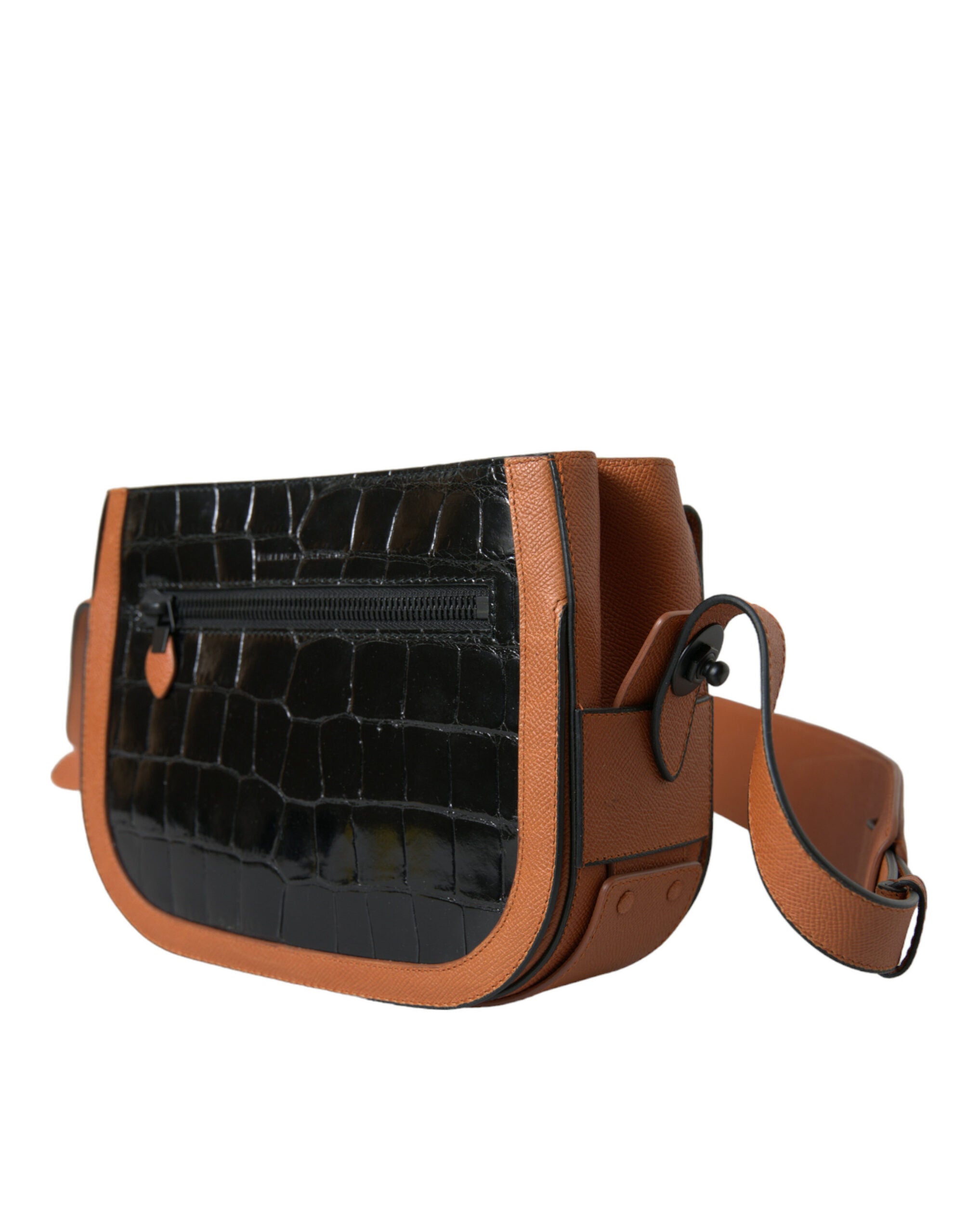 Elegant camera bag made of crocodile leather