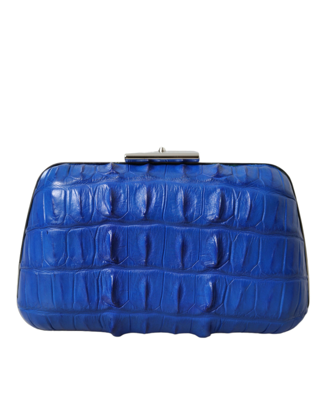 Electric Blue Krokodilleder Clutch