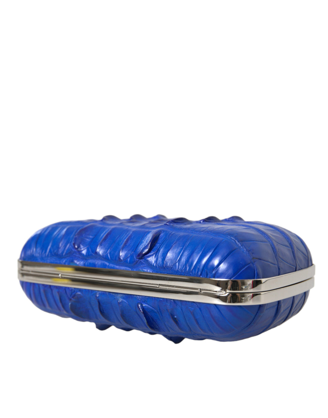 Electric Blue Krokodilleder Clutch