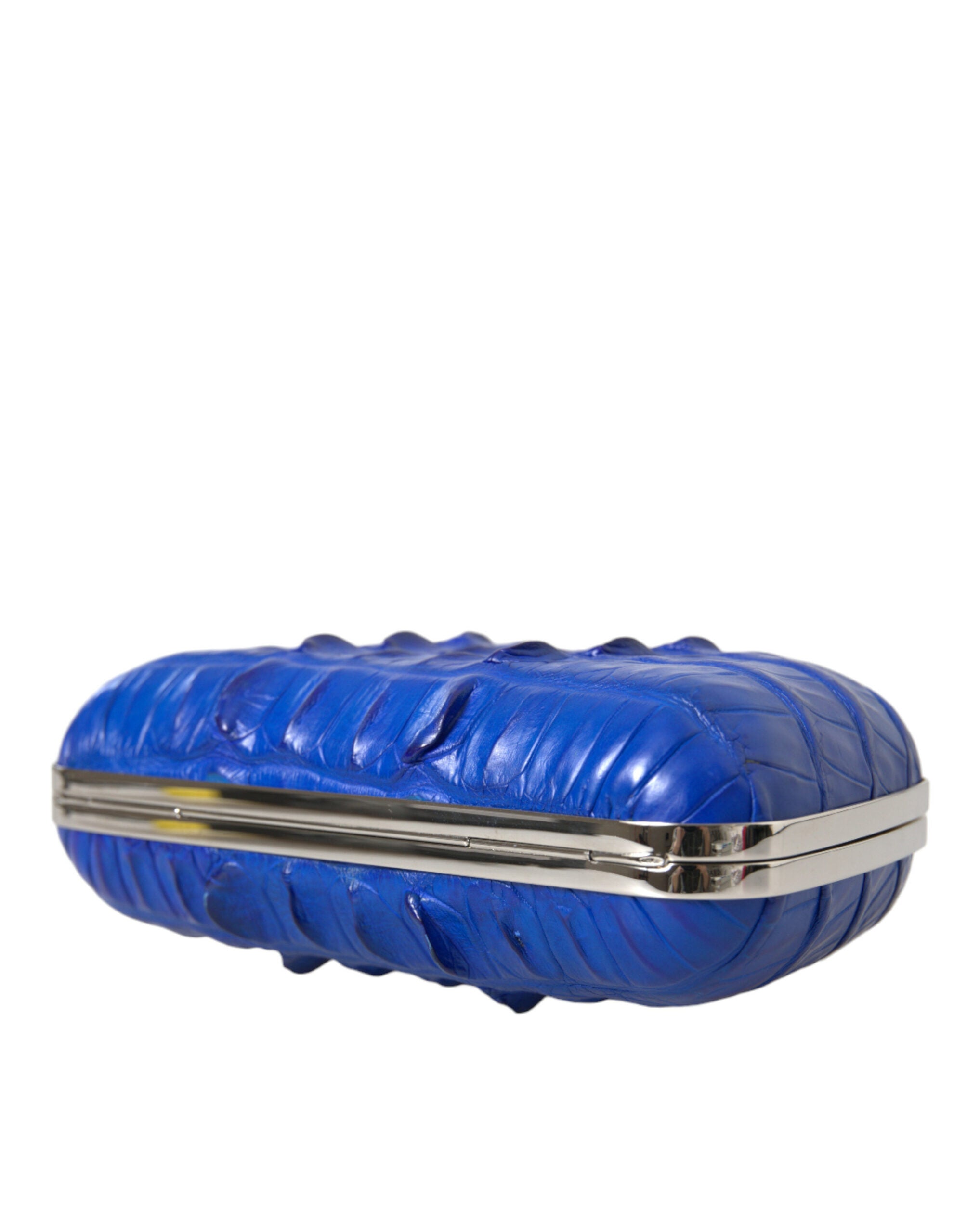 Electric Blue Crocodile Leather Clutch