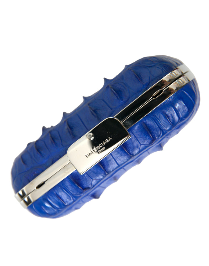 Electric Blue Krokodilleder Clutch