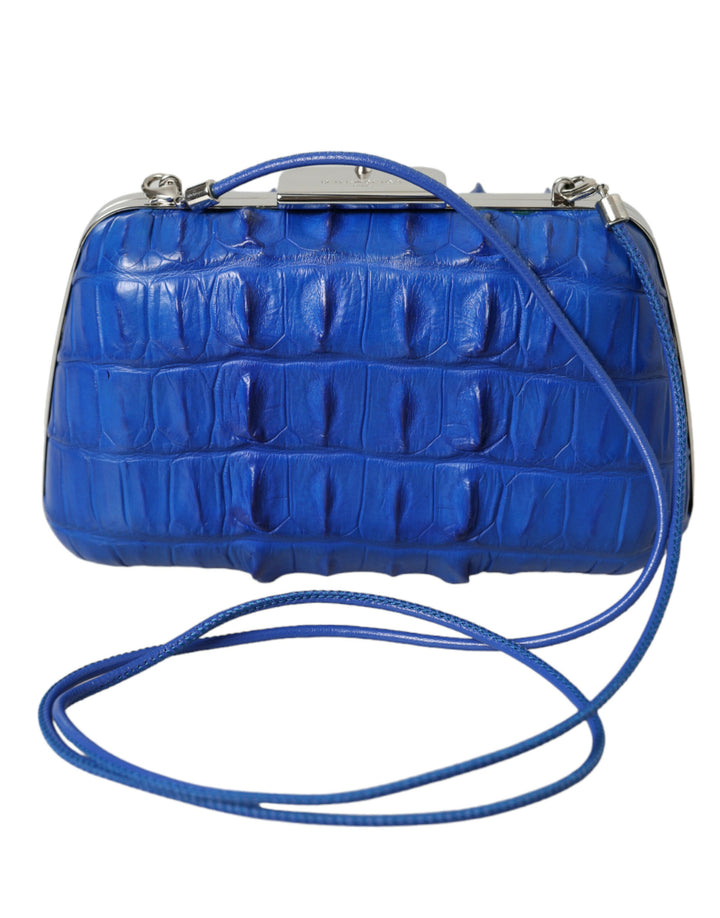 Electric Blue Krokodilleder Clutch