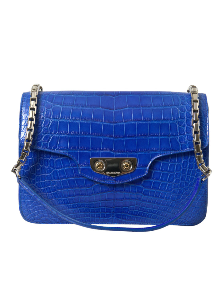 Blaue Exotenleder Neo Classic Kleine Umhängetasche
