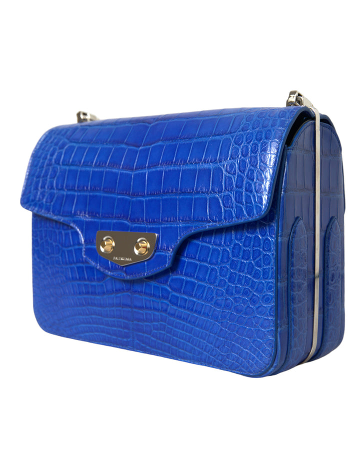 Blaue Exotenleder Neo Classic Kleine Umhängetasche