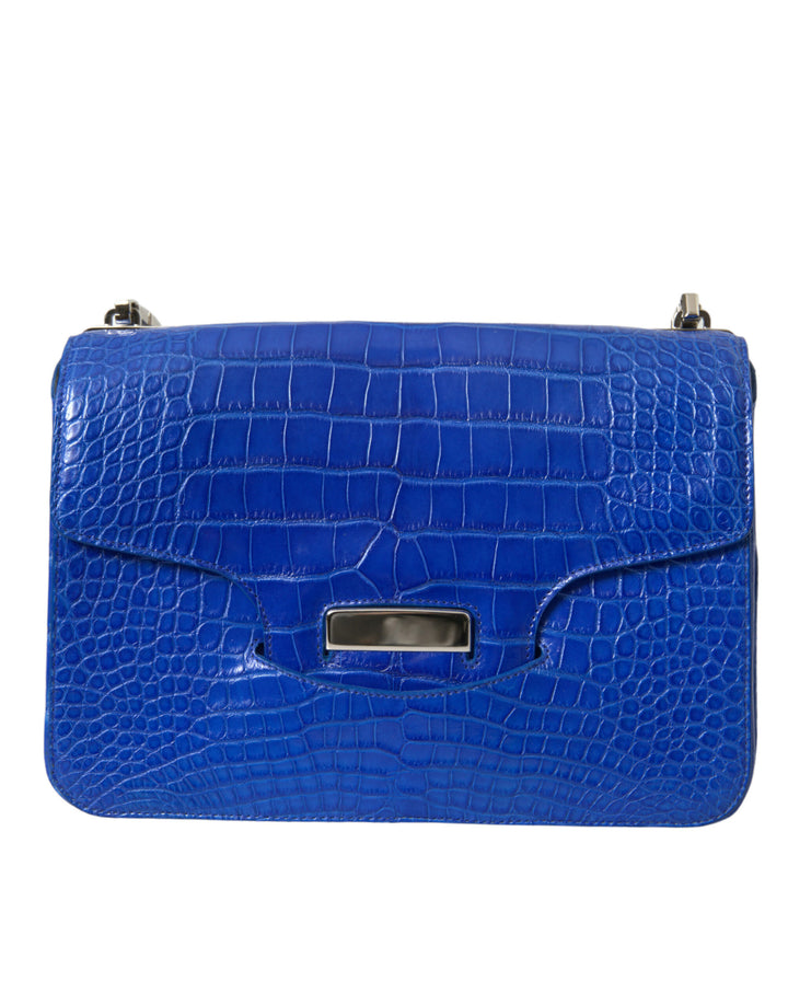 Blaue Exotenleder Neo Classic Kleine Umhängetasche