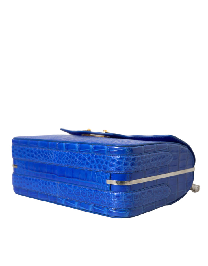 Blaue Exotenleder Neo Classic Kleine Umhängetasche