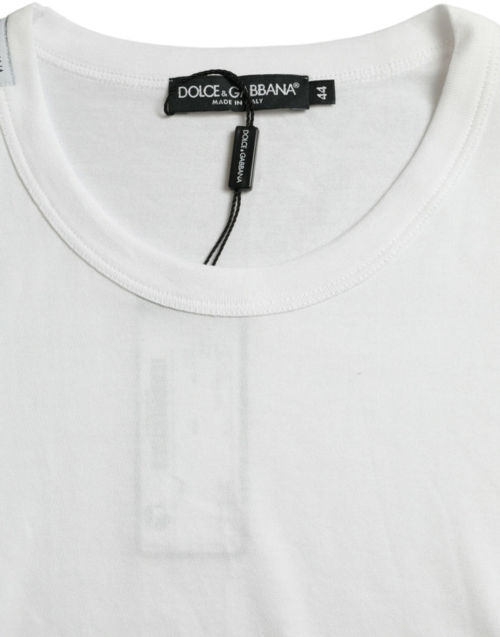 Weißes Logo T-Shirt mit Rundhalsausschnitt und kurzen Ärmeln