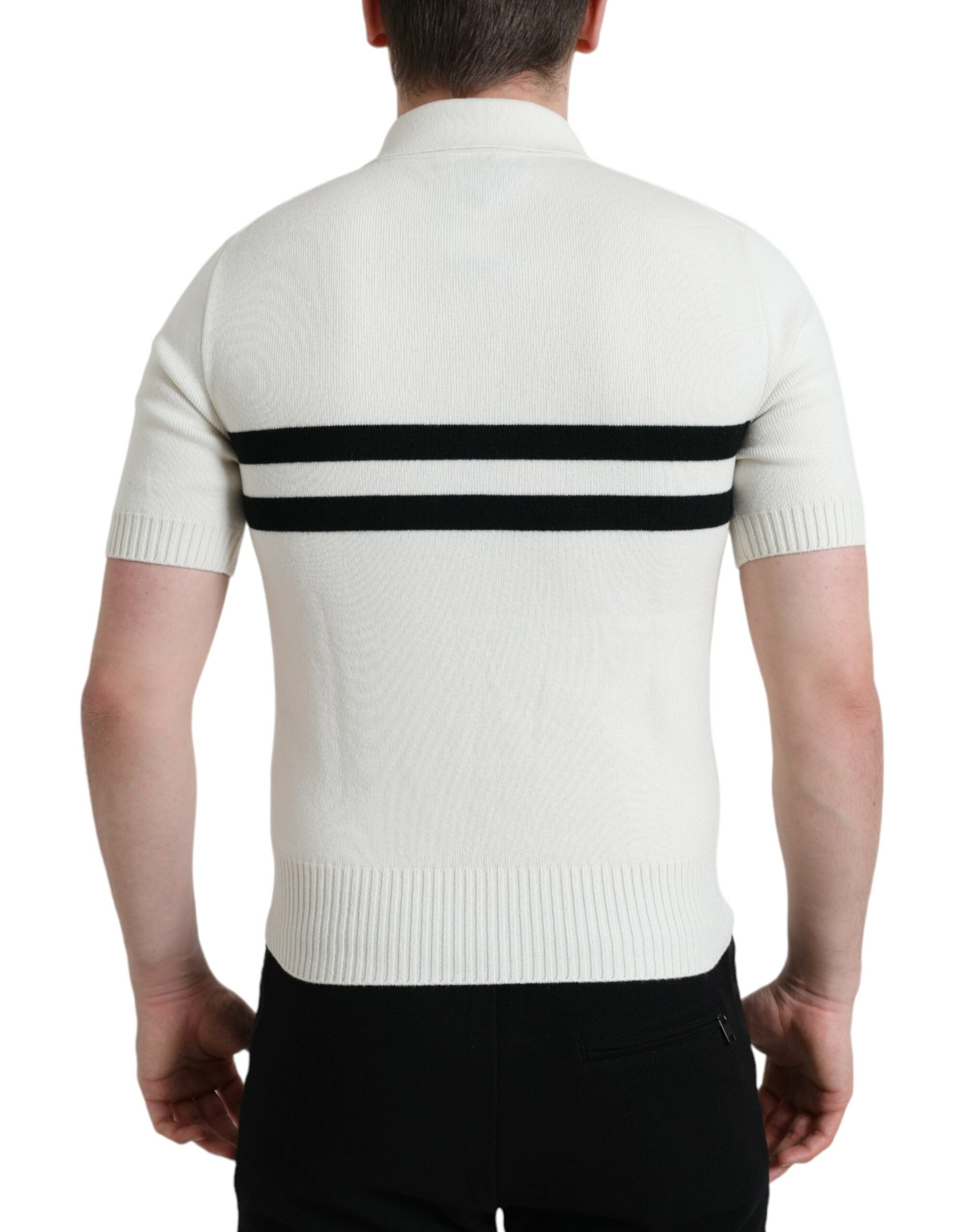 White DG Logo Henley Collar T-Shirt