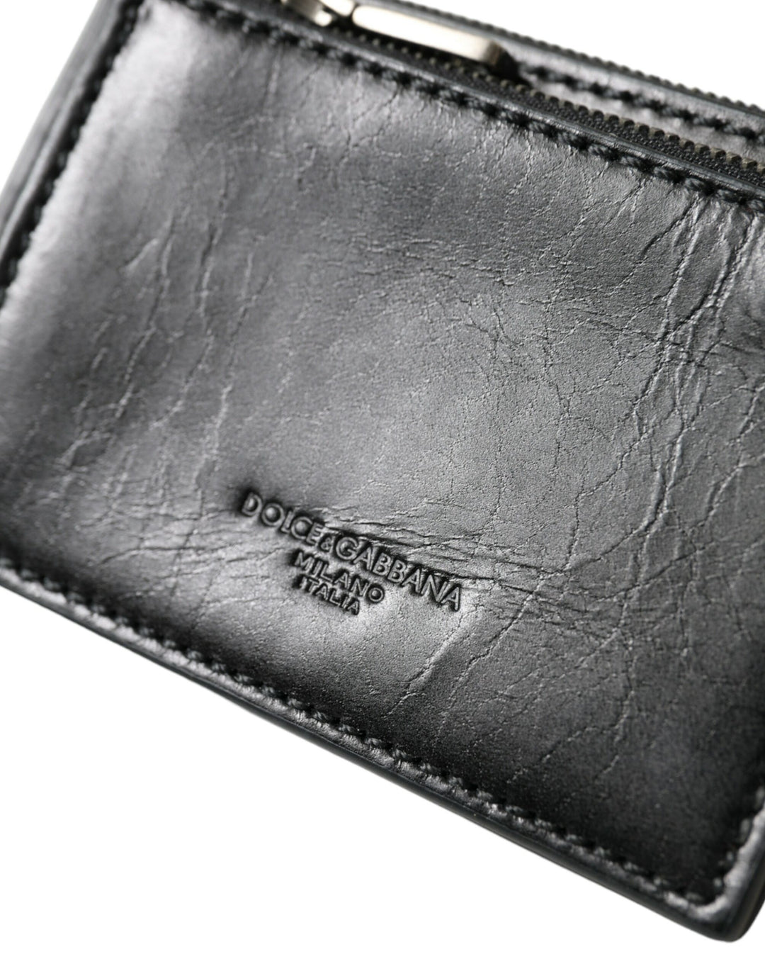 Schwarzes Leder Zip Logo Schlüsselanhänger Münzgeldbörse Schlüsselanhänger Geldbörse