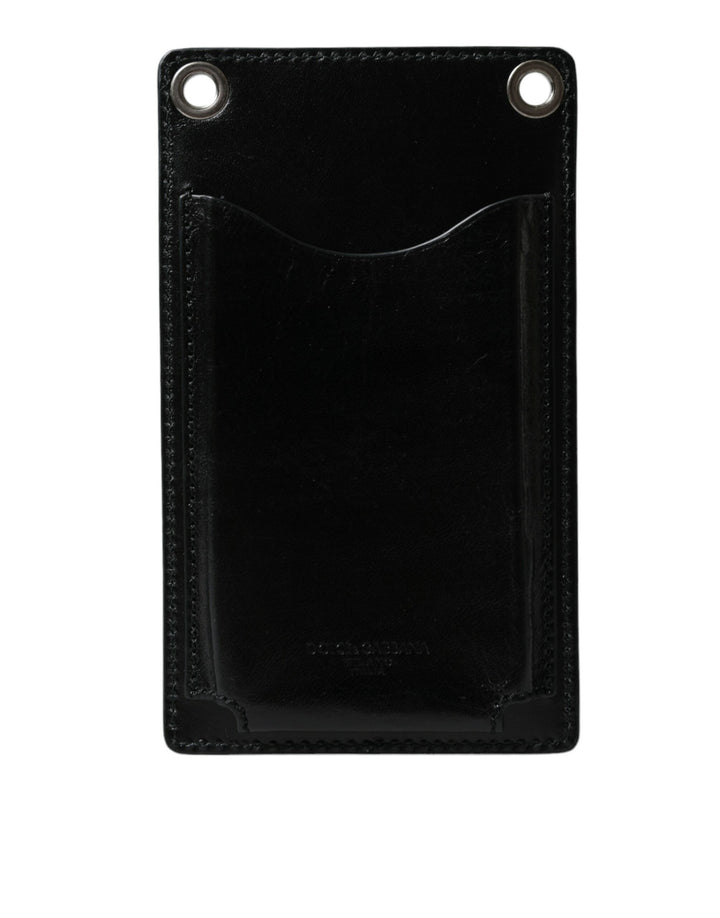 Brieftasche Schwarzes Pferd Leder Reißverschluss Logo Cross Body Telefonschlitz