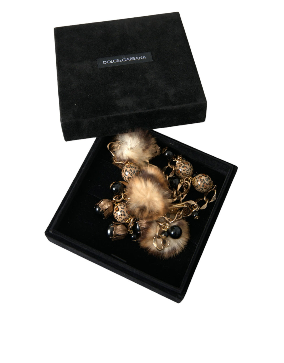 Gold Brass Leopard Fur Pearl Necklace Chain Belt